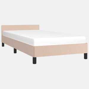 Estrutura de cama de solteiro para adultos c cabeceira 90x200 cm cappuccino