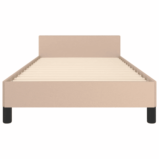 Estrutura de cama de solteiro para adultos c cabeceira 90x200 cm cappuccino