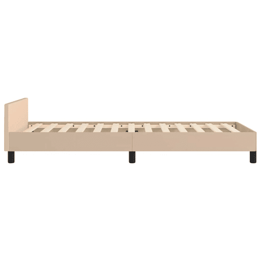Estrutura de cama de solteiro para adultos c cabeceira 90x200 cm cappuccino
