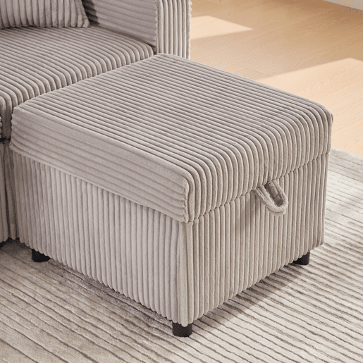 Sofá multifuncional de 3 lugares - com arrumação e cama extensível - cinzento claro Sofá multifuncional de 3 lugares - com arrumação e cama extensível - cinzento claro
