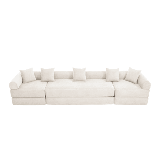 Sofá modular de 4 lugares - com arrumação, função modular, adequado para animais de estimação - Bege