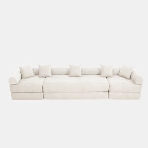 Sofá modular de 4 lugares - com arrumação, função modular, adequado para animais de estimação - Bege