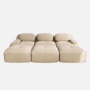 Sofá modular de 3 lugares com 3 pufes - Montagem sem necessidade, adequado para animais de estimação, braços ultra-refinados, estofamento altamente elástico 32D - Bege