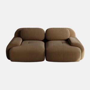 Sofá loveseat 82'' - modular com braços curvos e base antiderrapante - castanho