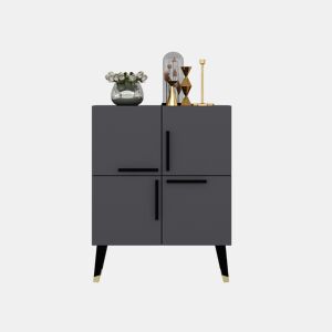 Aparador de madeira > - 70 x 35 x 90 cm - Cinza antracite