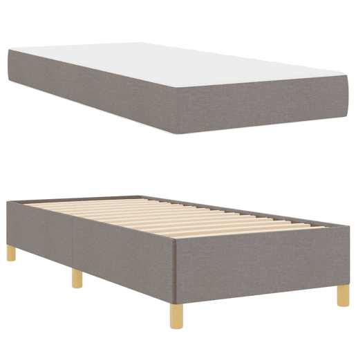 Estrutura de cama de solteiro simple Cinzento-acastanhado 90 x 200 cm tecido