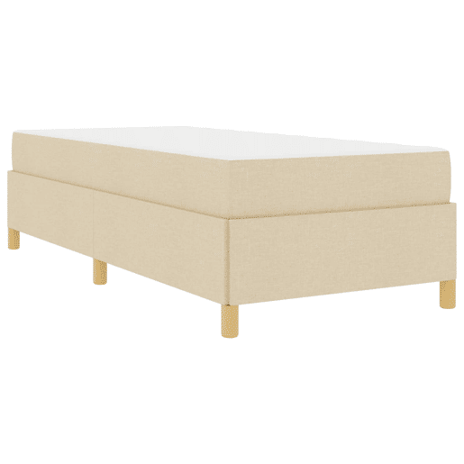 Estrutura de cama de solteiro para adultos com colchão Creme 90 x 200 cm tecido