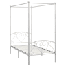 Estrutura de cama de solteiro para adultos com dossel metal branco 90x200 cm
