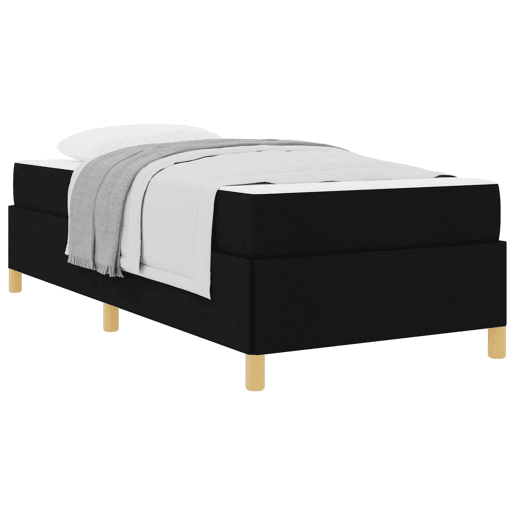 Estrutura de cama de solteiro para adultos com colchão Preto 90 x 200 cm tecido