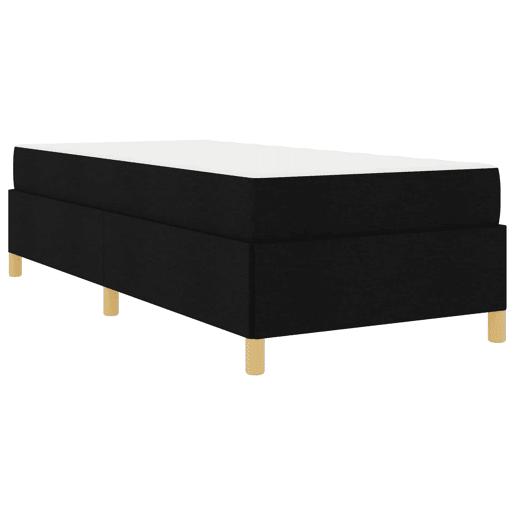 Estrutura de cama de solteiro para adultos com colchão Preto 90 x 200 cm tecido