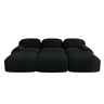 Sofá modular de 3 lugares - com 3 pufes, montagem sem ferramentas, adequado para animais de estimação, braços ultra largos - Preto