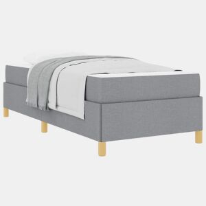 Estrutura de cama de solteiro Design com colchão Cinzento-claro 90 x 200 cm tecido