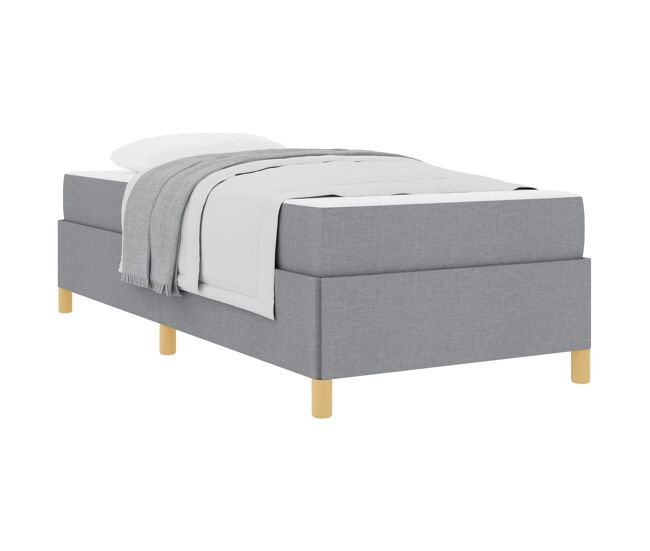 Estructura de cama individual para adultos con colchón gris claro 90 x 200 cm tela
