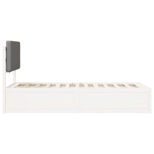 Estrutura de cama de solteiro simple com Cabeceira Estofada Cinzento-claro