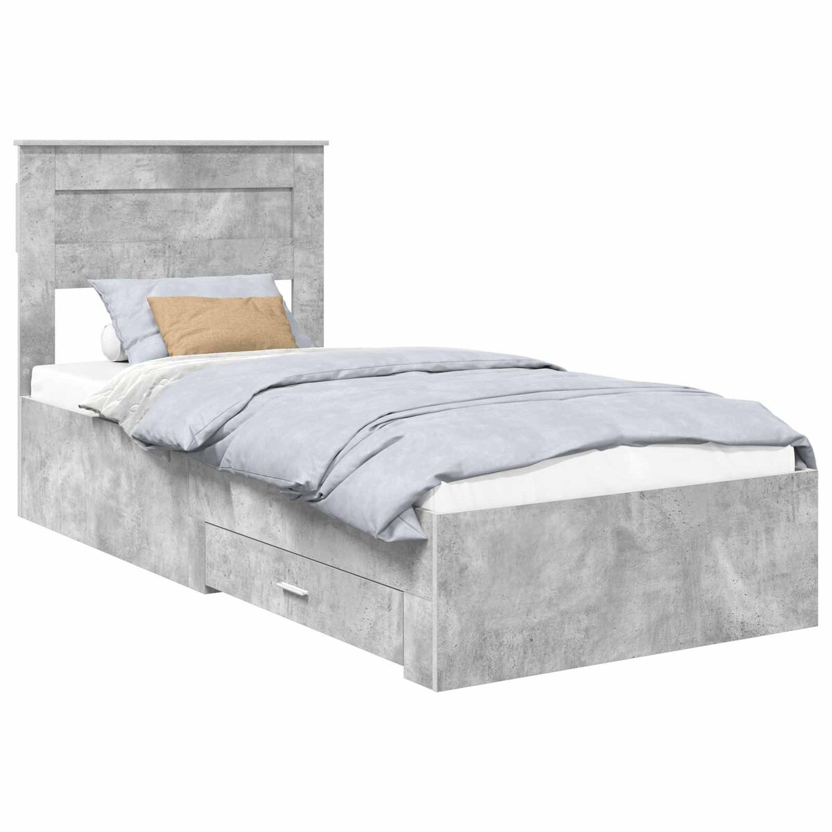 Estructura de cama simple para adultos 93x210 Gris