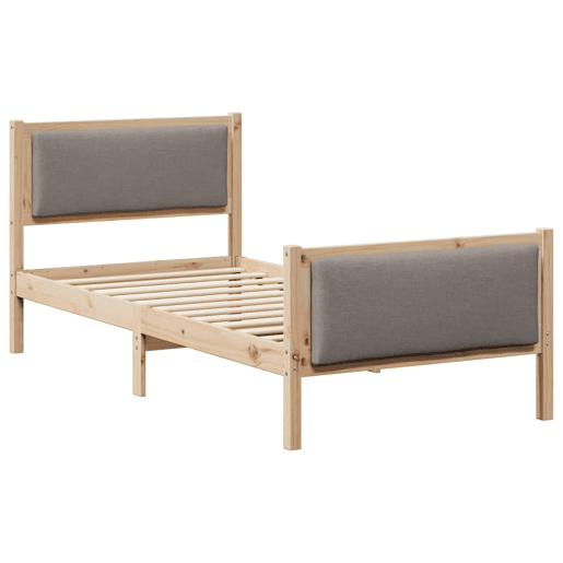 Estrutura de cama de solteiro Design, Cinzento-acastanhado 90 x 190 cm tecido