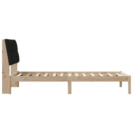 Estrutura de cama de solteiro para adultos com Cabeceira - Estofada Castanho 100 x 200 cm