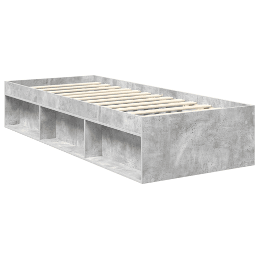 Estrutura de cama de solteiro para adultos com cabeceira Cinza Concreto 75 x 190 cm
