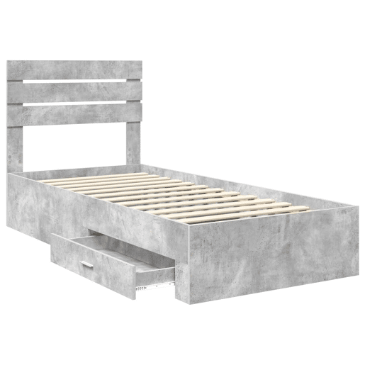 Estrutura de cama de solteiro para adultos com gaveta com cabeceira Madeira processada