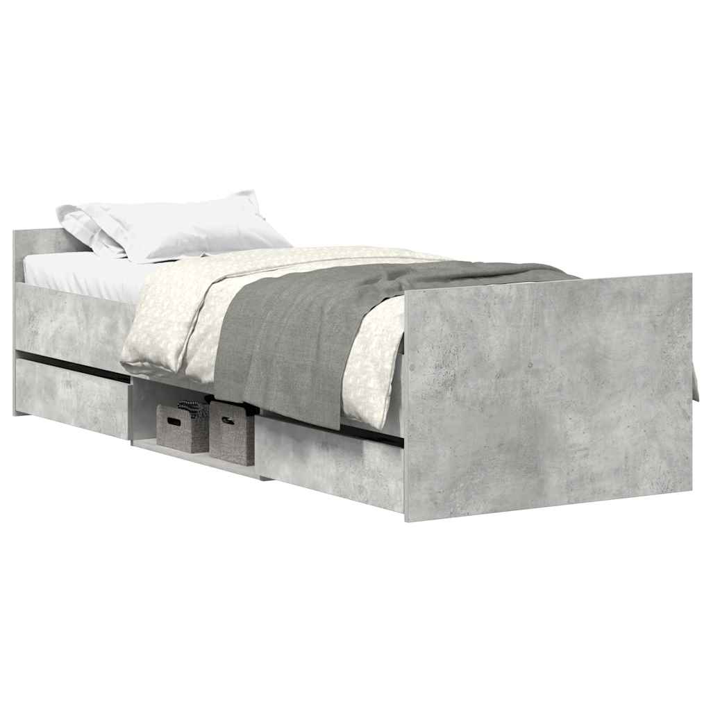 Estructura de cama individual para adultos 93x203 Gris