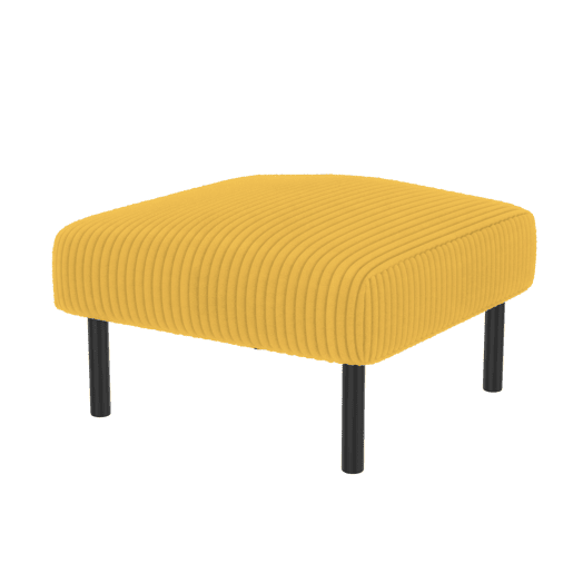 Conjunto de 3 peças Cord - Poltrona + Banqueta + Sofá de 2 lugares - Estrutura em aço, encosto extra macio, assento profundo, modular - Amarelo mostarda