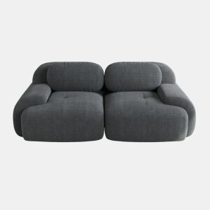 Sofá loveseat 82'' - Modular combinável, com braços curvos, base antiderrapante e estofamento elástico, para sala, quarto e cinema em casa - Cinza