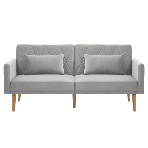 Sofá pequeno de 2 lugares - Sofá-cama com função de descanso - Cinza
