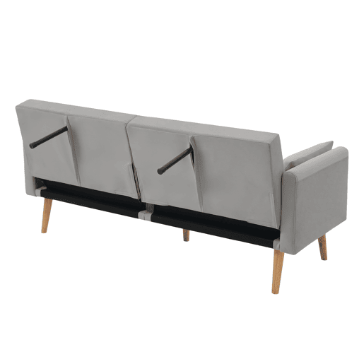 Sofá pequeno de 2 lugares - Sofá-cama com função de descanso - Cinza