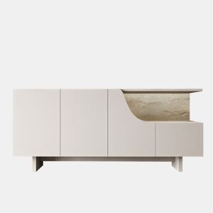 Aparador de madeira > - 180 x 40 x 81 cm - Bege