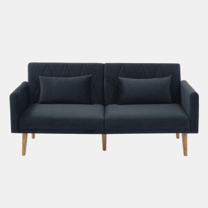 Sofá pequeno, sofá de dois lugares - sofá-cama com função de descanso - preto