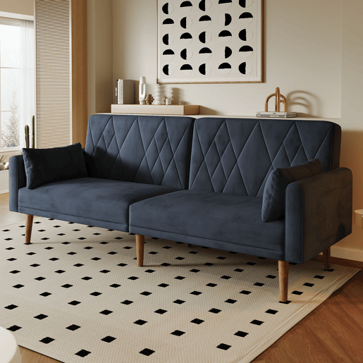 Sofá pequeno, sofá de dois lugares - sofá-cama com função de descanso - preto