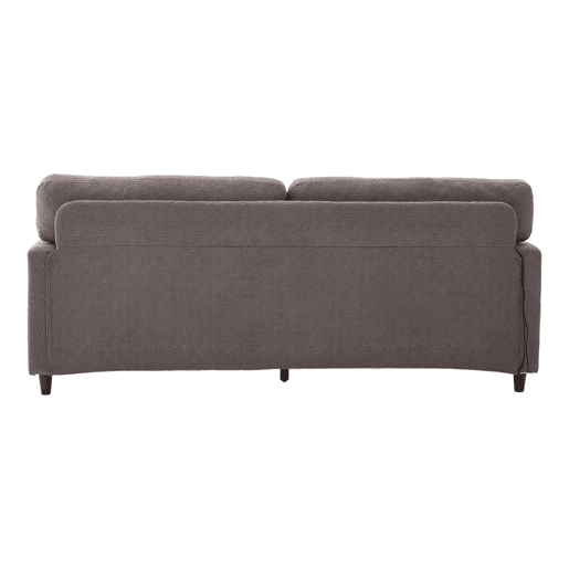 Sofá Chenille 2 lugares - USB-C, LED ambiente, porta-copos, bolsos - Cinza claro