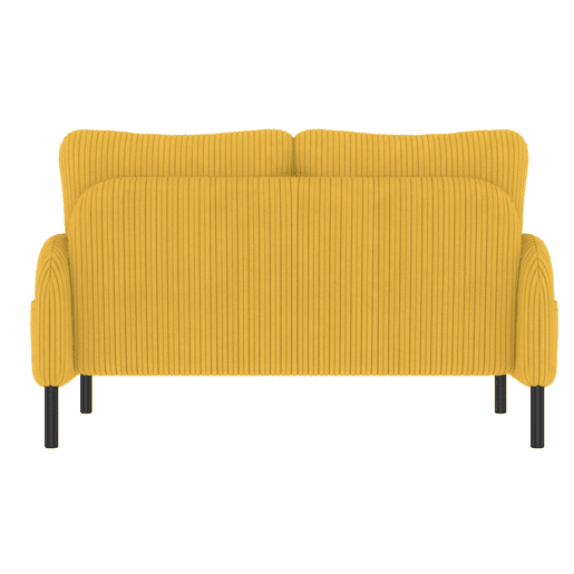Sofá de 2 lugares - com estofamento confortável, encosto alto e bolsos laterais - Amarelo Sofá de 2 lugares - com estofamento confortável, encosto alto e bolsos laterais - Amarelo