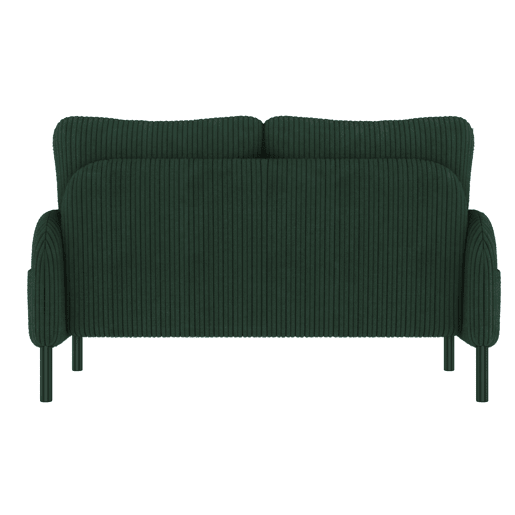 Conjunto de 3 peças Cord - Poltrona + Pufe + Sofá de 2 lugares com bolso lateral, estrutura em aço e encosto extra macio - Verde Esmeralda