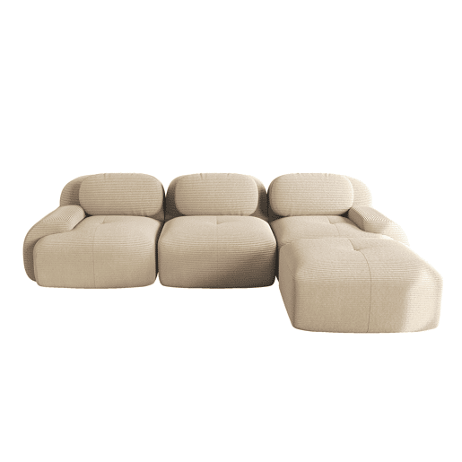 Sofá modular de canto - ergonómico, adequado para animais de estimação, braços extra largos - Bege
