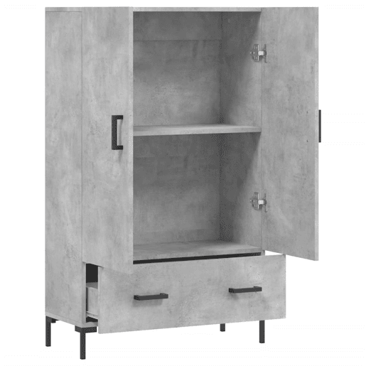 Armário alto - Móvel de apoio 69,5x31x115 cm derivados de madeira cinza-cimento pt1267 Armário alto - Móvel de apoio 69,5x31x115 cm derivados de madeira cinza-cimento pt1267