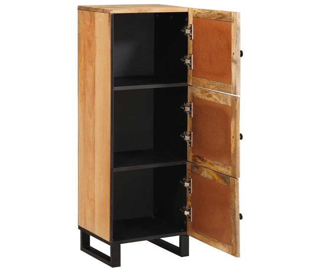 Aparador alto - mueble de almacenamiento marrón 90 x 33 x 75 cm madera de mango maciza es1531
