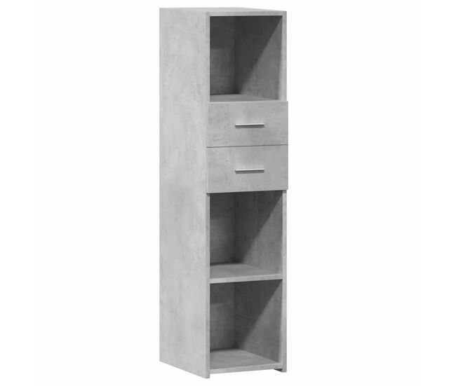 Aparador alto - mueble de almacenamiento madera de ingeniería gris hormigón 30x42,5x124 cm es1253