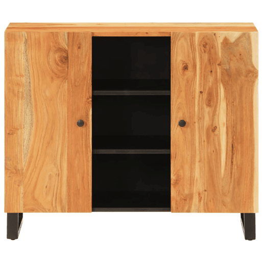 Aparador - Bufete - Móvei de apoio c 2 portas 90x33x75 cm madeira de acácia maciça pt1688 Aparador - Bufete - Móvei de apoio c 2 portas 90x33x75 cm madeira de acácia maciça pt1688