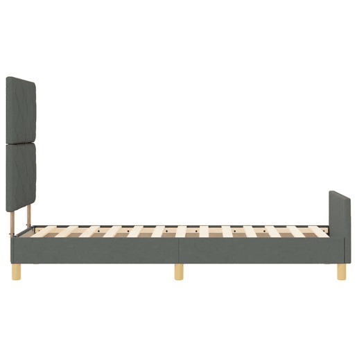 Estrutura de cama de solteiro para adultos Cinzento escuro 80 x 200 cm tecido Estrutura de cama de solteiro para adultos Cinzento escuro 80 x 200 cm tecido
