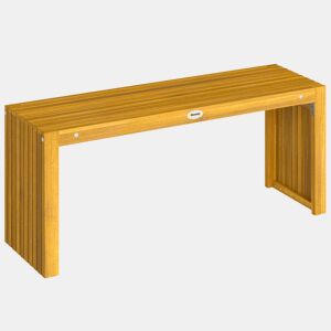 Outsunny Banco de Jardim em Madeira 110 cm Banco Exterior Rústico de 2 Lugares com Assento de Ripas Suporta 240 kg para Pátio Alpendre Jardim Varanda Madeira