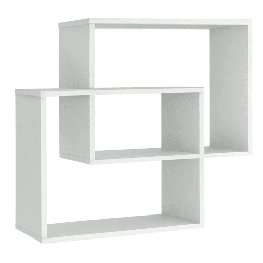 Prateleira de parede retangular Riva, ideal para sala de estar ou quarto, branca, 60x60x16 cm