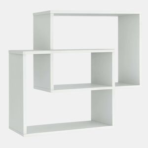 Prateleira de parede retangular Riva, ideal para sala de estar ou quarto, branca, 60x60x16 cm
