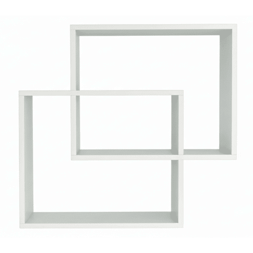 Prateleira de parede retangular Riva, ideal para sala de estar ou quarto, branca, 60x60x16 cm