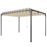 Outsunny Pérgola de Jardim 3x4 m, Gazebo de Jardim com Teto de Lâminas Orientáveis, Estrutura de Metal, Proteção UPF50+, Pavilhão para Exterior, Pátio, Terraço, Branco Creme