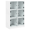 Armário alto - Bufete - Móvel de apoio c portas 68x37x109 cm derivados de madeira branco pt520
