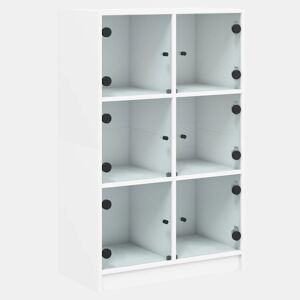 Armário alto - Bufete - Móvel de apoio c portas 68x37x109 cm derivados de madeira branco pt520
