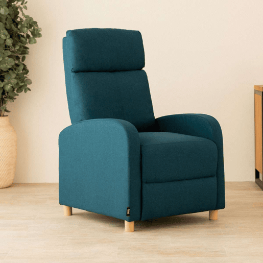 Poltrona Reclinável Verona Nalui relax reclinável em tela (63x96,5x79 cm) azul