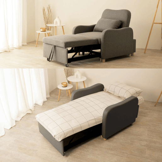 Poltrona cama Buddy Nalui reclinável 3 em 1 (92x97x90 cm) Gris Antracita