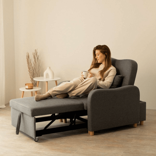Poltrona cama Buddy Nalui reclinável 3 em 1 (92x97x90 cm) Gris Antracita